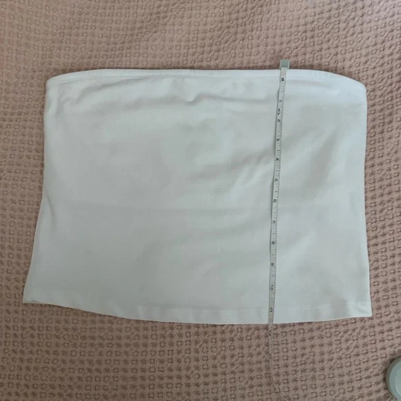 Beyond Yoga White Tube Top Large | Soft Stretchy Strapless Tank - Picture 7 of 7